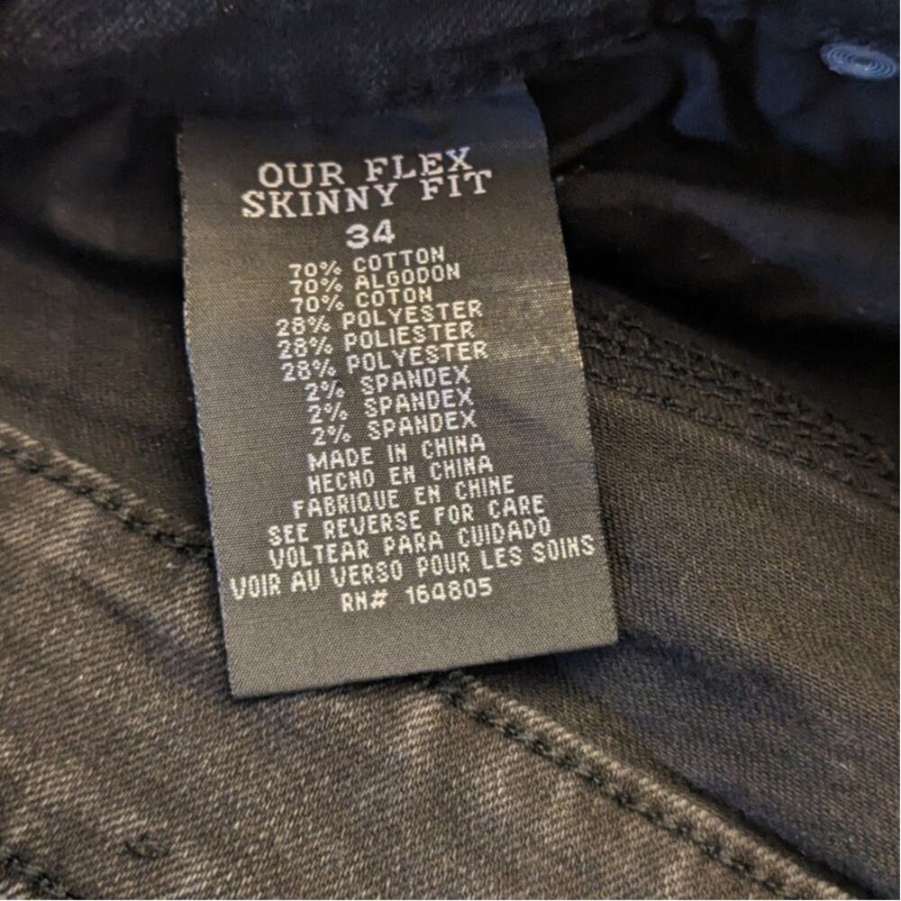 Rutherford Skinny Fit Jeans Mens 34 Distressed Graffiti Patches Streetwear Bold - Picture 2 of 12